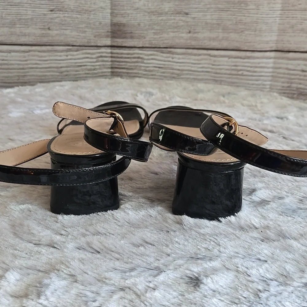 Tory Burch Black/Tan Strappy Heels, Womens 7M, Great Condition - Picture 5 of 9
